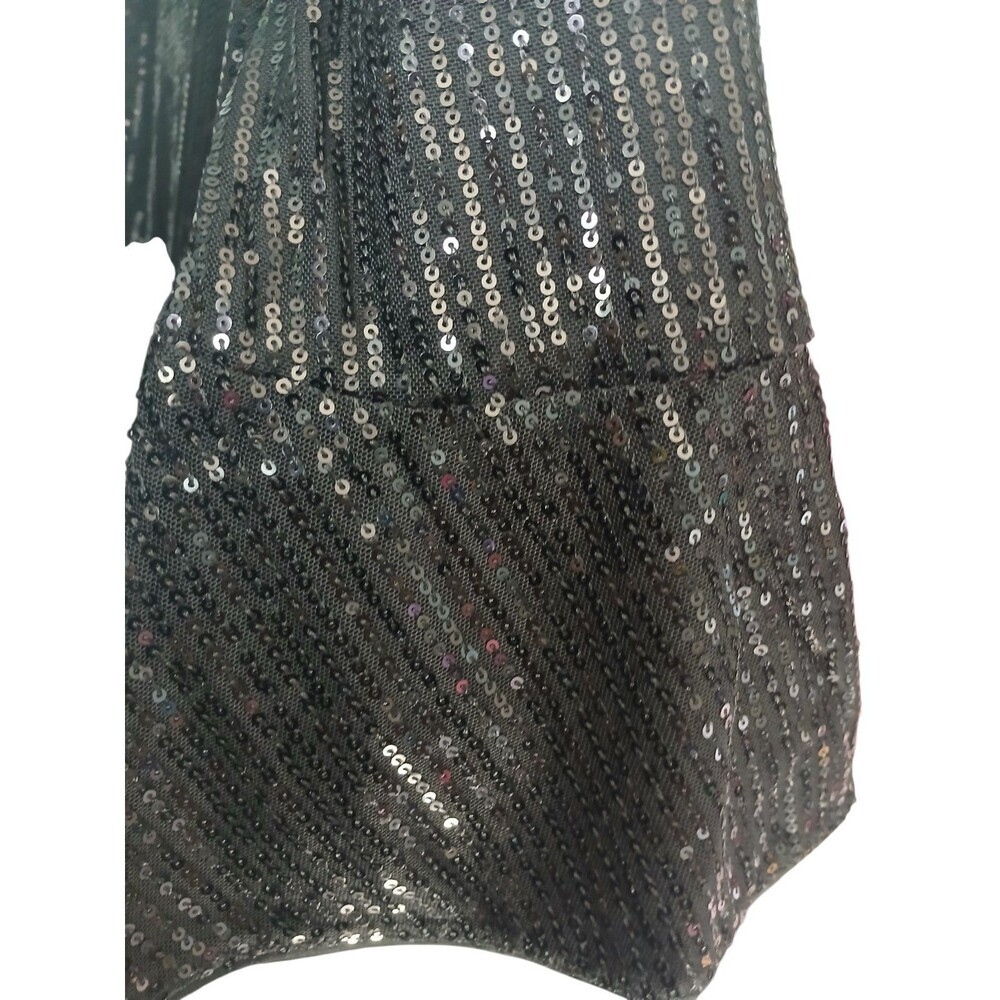 Grace Karin Sequin Top Black Size S V Neck Party Blouse Sparkly Evening - Picture 3 of 6